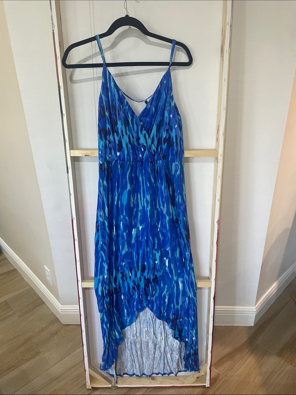 Blue High-Low Maxi Dress